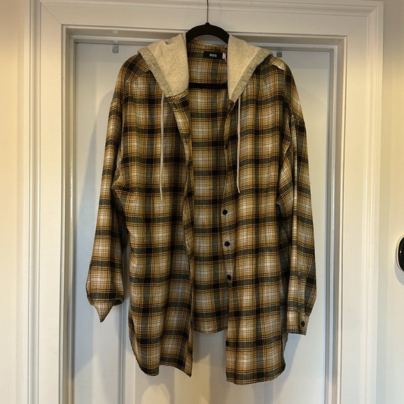 UO BDG Plaid Hoodie Size XL - Picture 3 of 10